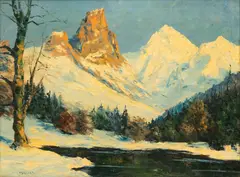 Istvan Megyery, In the Alps, Oil on Canvas