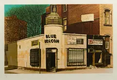 John Baeder, Blue Beacon, 1980, Serigraph on Paper