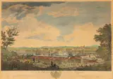 Joseph Vernet, Vue De La Ville Et Du Port De Bayonne, circa 1764, Hand Colored Engraving on Paper