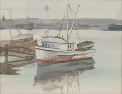 Lorraine Phillips, Fishing Trawler, Pacific Northwest, circa 1950, Watercolor on Paper