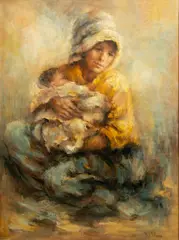 Lisette De Winne, Mother And Child, Oil on Canvas, Ca. Later