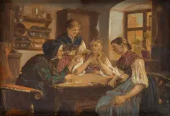 C. S. Price, The Fortune Teller, 1918, Oil on Beveled Wood Panel