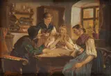 C. S. Price, The Fortune Teller, 1918, Oil on Beveled Wood Panel