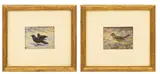 Pair of Bruce Horsfall, Common Grackle And Ruby-Crowned Kinglet, Watercolors on Paper