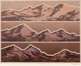 David Bird, Rugged Peaks, Serigraph on Paper