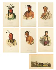 John T. Bowen, Jack-o-Pa, Mistippee, On-ge-wae, Ect., Hand Colored Lithographs on Paper, Ca. 1850s