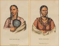 John T. Bowen, Hayne Hudjihini, Rant-che-wai-me, Hand Colored Lithographs on Paper, 1850s
