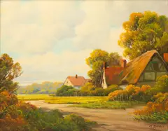 Augustus Spencer, English Landscape, 1910-1920, Oil on Canvas