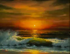 Anthony Casay, Hawaiian Sunset, Oil on Board