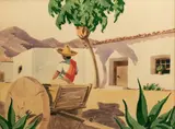 Norman Merle Kennedy, Mexican Hacienda, Watercolor on Paper, Ca.