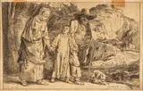 Rembrandt van Rijn, Christ Between His Parents Returning from the Temple, Etching on Laid Paper 19th Century