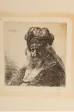 Rembrandt van Rijn, Old Bearded Man in a High Fur Cap, with Eyes Closed, Heliogravure on Paper, Laid Down 19th Century