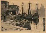 Joseph Margulies, Waiting for the New Catch, Aquatint Etching on Paper