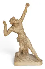 Jef Lambeaux, Archer, 1870, Carved Alabaster Sculpture