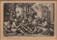 Hans Sebald Beham, Job Conversing with His Friends, Engraving on Laid Paper, Ca.