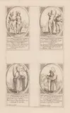 Jacques Callot, Untitled, Engraving on Laid Paper, 18th/19th C., Four Saints