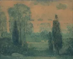 Louis Maynell, Untitled (Summer Landscape), 1925, Post-Impressionist Watercolor on Paper