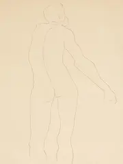 Earl Stroh, Moving Figure, Ink on Paper