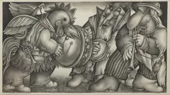 Nelson Romero, Trio of Virtuosos, 2004, Pencil Drawing