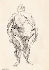 Lewis Cohen, Study of a Woman, 1969, Charcoal Sketch on Paper
