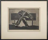 Alexi R. Stavenitz, Park Bench, circa 1930, Etching on Wove Paper