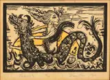 Diane Barr, Aphrodite, 1966, Woodblock Print