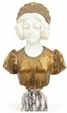 Affortunato Gory, Gilt Bronze And Carved, circa 1900, Marble Sculpture