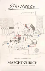 Saul Steinberg, Maeght Zurich Gallery, 1971, Artist Signed Poster