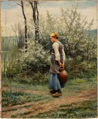 Daniel Ridgway Knight, Going to the River, 1892, Oil on Canvas