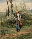 Daniel Ridgway Knight, Going to the River, 1892, Oil on Canvas