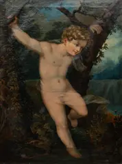 Pierre-Paul Prud'hon, Young Zephyr Balancing Above Water, Oil on Canvas, 19th. C