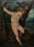 Pierre-Paul Prud'hon, Young Zephyr Balancing Above Water, Oil on Canvas, 19th. C