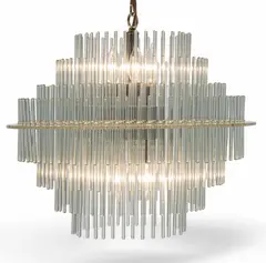 Gaetano Sciolari, Mid Century Modern Glass Rod &, circa 1970, Acrylic Chandelier