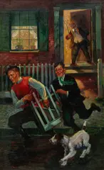 Benton Henderson Clark, A Boy's Prank, 1920, Oil on Canvas