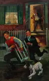 Benton Henderson Clark, A Boy's Prank, 1920, Oil on Canvas