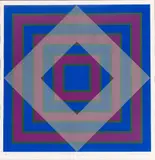 Brian Rice, Untitled, Silkscreen in Colors on Wove Paper, 1969, "Blue Square / Gray Square"