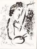 Marc Chagall, Untitled, Lithograph on Wove Paper 1963, "The Artist in Front of His Picture"