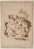 Giovanni Domenico Tiepolo, Untitled, Ink Wash on Laid Paper, "Rinaldo And Armida"