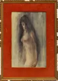Lewis W. King Jr, Untitled, Watercolor on Cardstock 1964, "Mona"