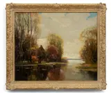 Anthony Thieme, Untitled, Oil on Canvas Ca. 1920, "Dutch Landscape"