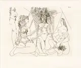 Pablo Picasso, Untitled, Etching on Wove Paper 1968, "Trois Femmes Passant Le Temps, Avec Spectateur Sévère"