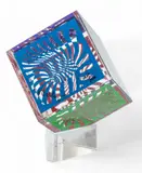 Victor Vasarely, Untitled, Screenprint in Colors on Arcylic Cube Multiple 1980, "Cube Aux Zebre"
