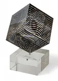 Victor Vasarely, Untitled, Screenprint on Acrylic Cube Multiple 1980, "Moire Wave"