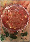 Untitled by Dale Chihuly, Watercolor, Acrylic, And Metallic Paint on Paper, "Untitled (Basket)", sold Jan 2025