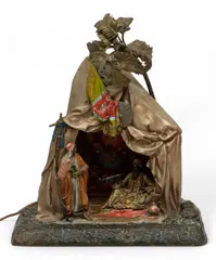 Anton Chotka, Cold Painted, circa 1910, Bronze Sculpture - Bedouin in Tent