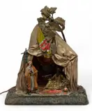 Anton Chotka, Cold Painted, circa 1910, Bronze Sculpture - Bedouin in Tent