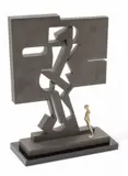 Ernest Trova, Black Metal And, Bronze Sculpture 1976