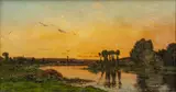 Hippolyte Camille Delpy, Barbizon Period, Oil on Beveled Mahogany Panel Ca. 1870-1880