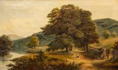 Ri John Cuthbert Salmon, Untitled, Oil on Canvas, "The Valley of Llanwrst, North Wales"