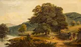 Ri John Cuthbert Salmon, Untitled, Oil on Canvas, "The Valley of Llanwrst, North Wales"